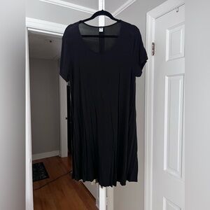 Black Slink Swing Short Sleeve Dress